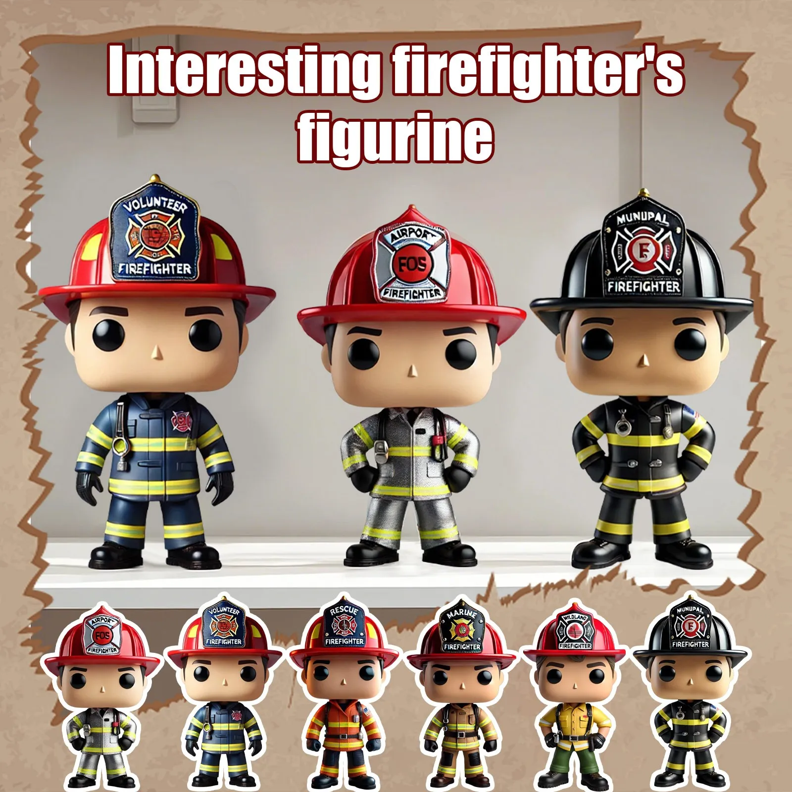 Interesting Firefighter figurines toys,Handsome firefighter Action Figure Collection Model Toys,Creative gifts for firefighters
