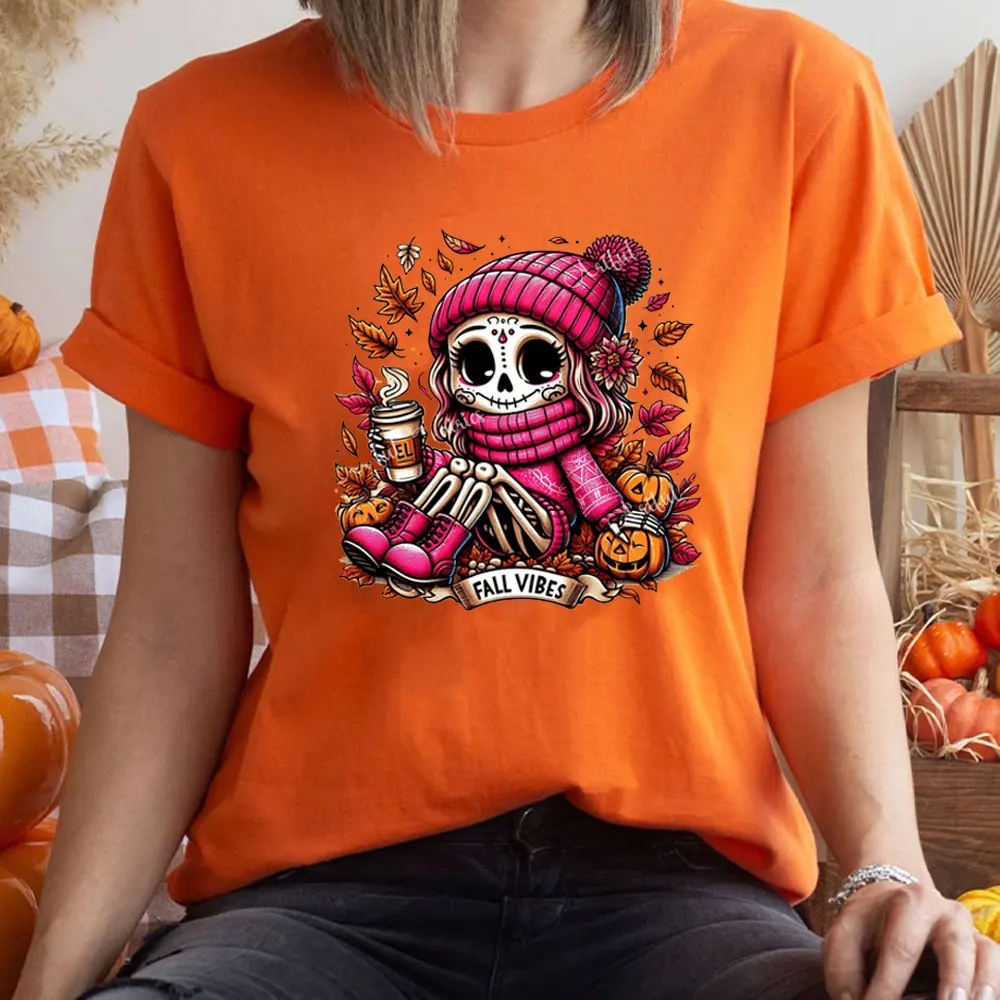 Happy Halloween Pumpkins Halloween T Shirts Pumpkin,Candy,Bones,Skeleton,funny Halloween Costume Cotton Shirt Graphic T Shirts