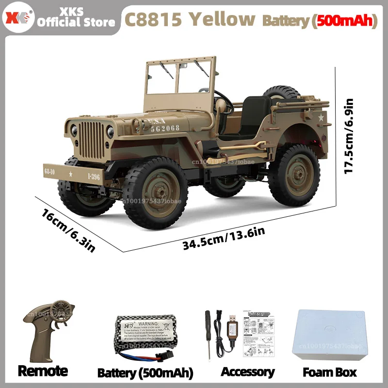 XKS JJRC C8815 1:10 Willys 1941MB schaal RC auto 2.4G 4WD afstandsbediening militair terreinwagen voor kinderen en volwassenen