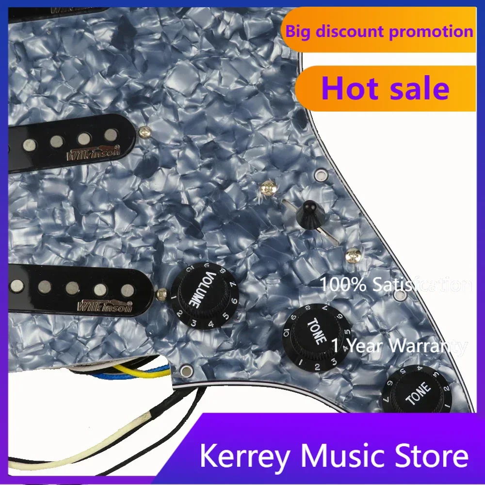 

7 Voices Prewired Pickguard Harness Guitar Pickup Wilkinson WVS 60's Alnico5 SSS Single Coil Pickup