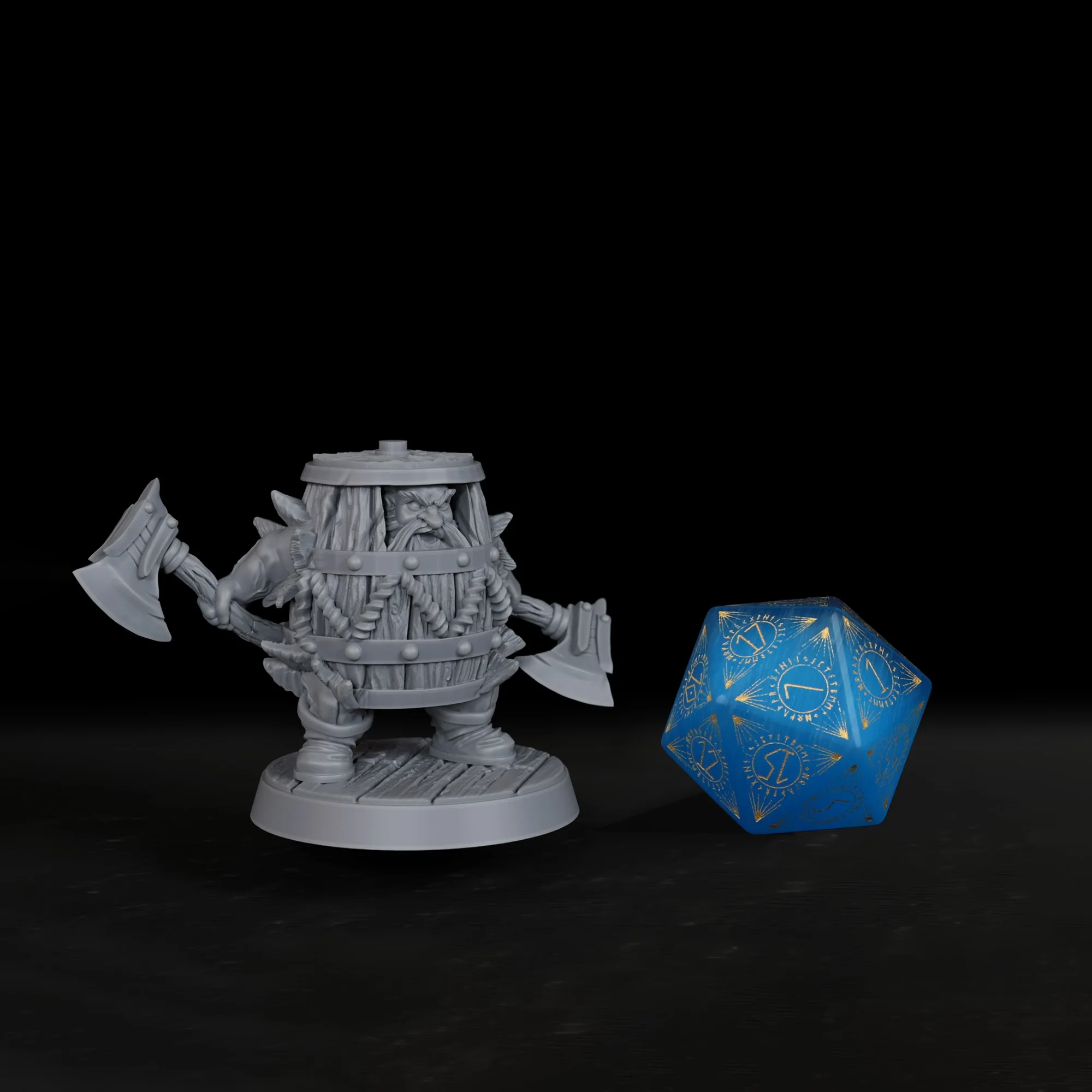 RPG Dwarf Fighter Miniature with Two Axes - High Detail Accessory for TTRPG Gamers, Increase Fighting Power in TRPGs