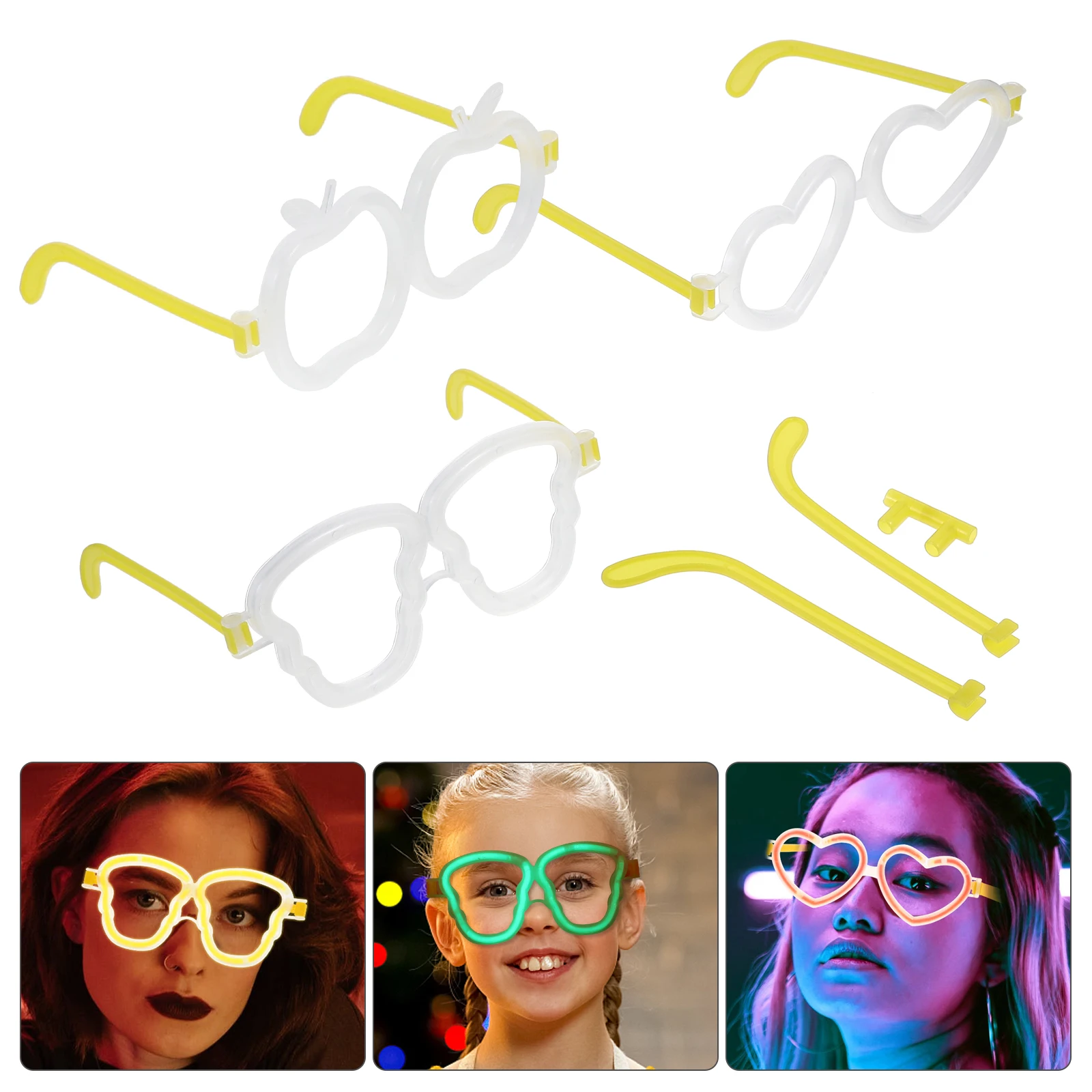 

20 Sets Glow Glasses Led Luminous Flashing Adults Round Party Light up Accessories