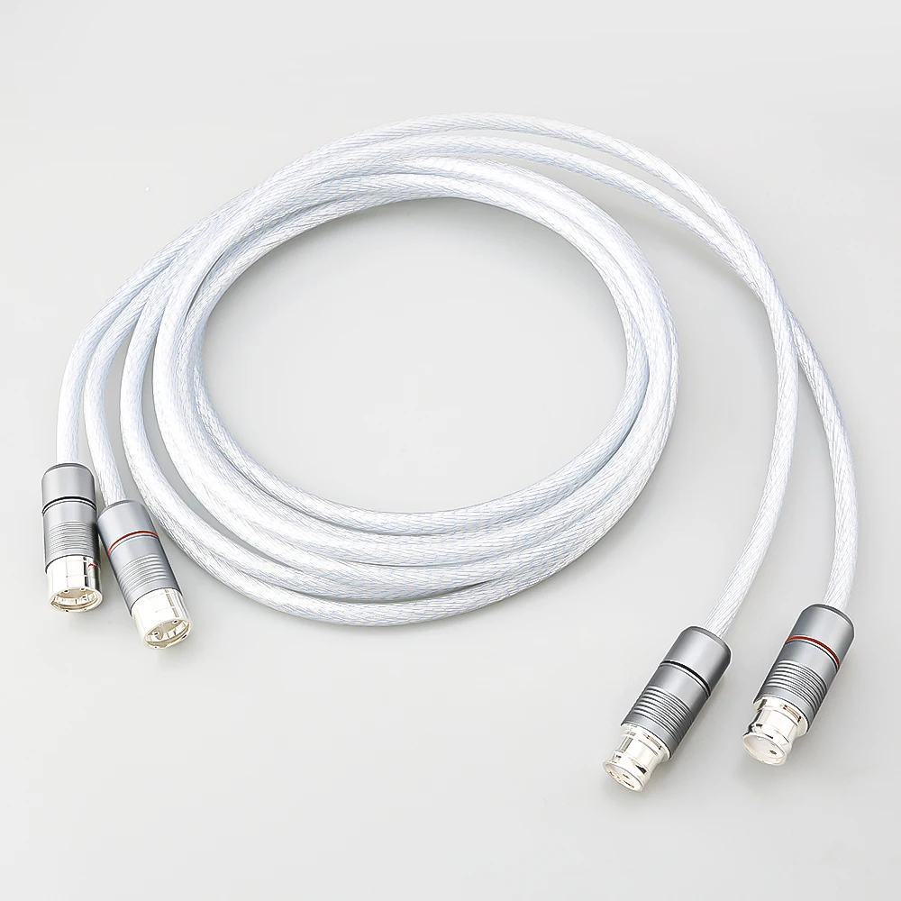 Pair HiFi Silver Plated XLR Cable High Purity XLR Male to Female Plugs Microphone Mixer Audio Connection Cord