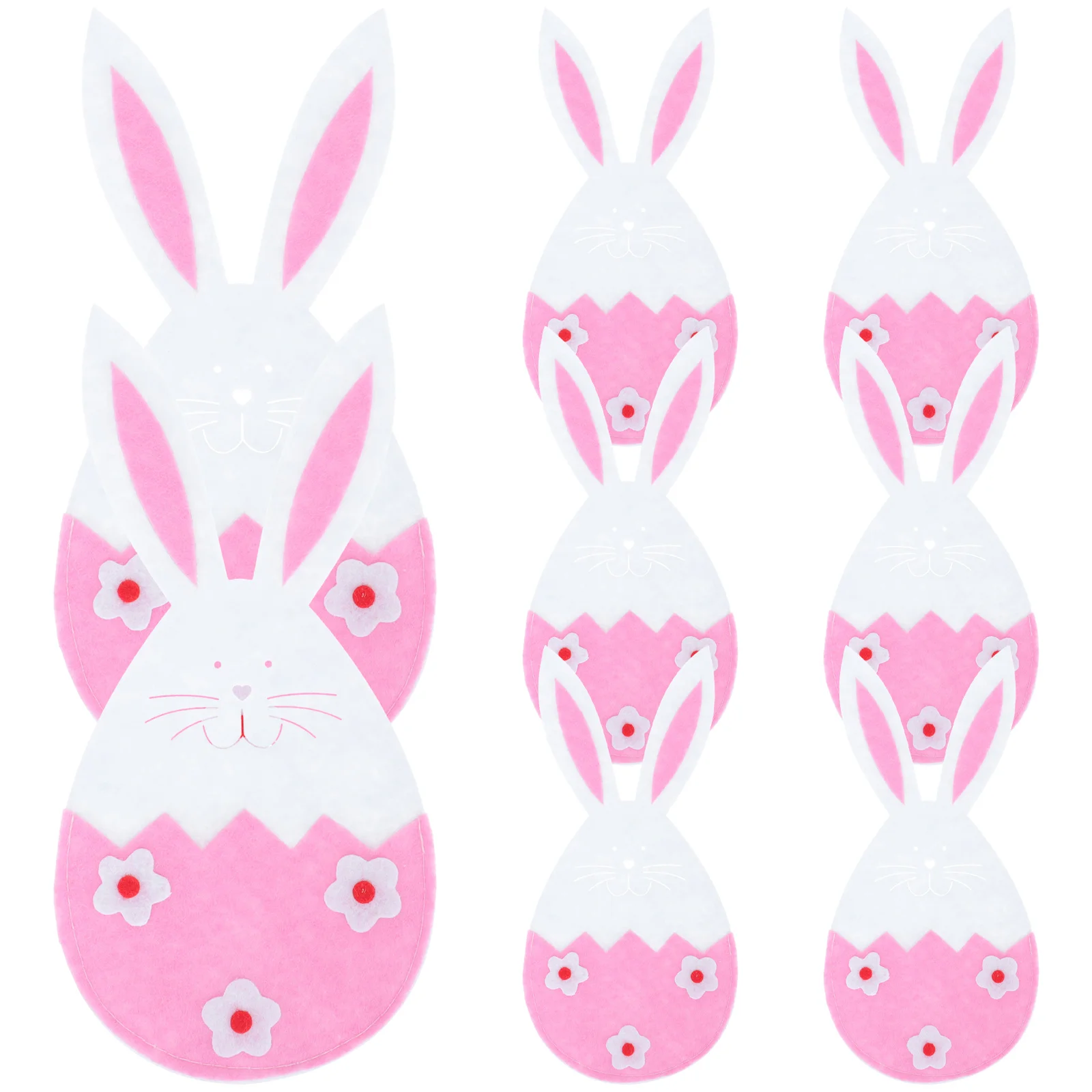 

8 Pcs Cutlery Bags Easter Table Decor Non Woven Fork Storage Bags Home Restaurant Spring Utensil Holders Dinning