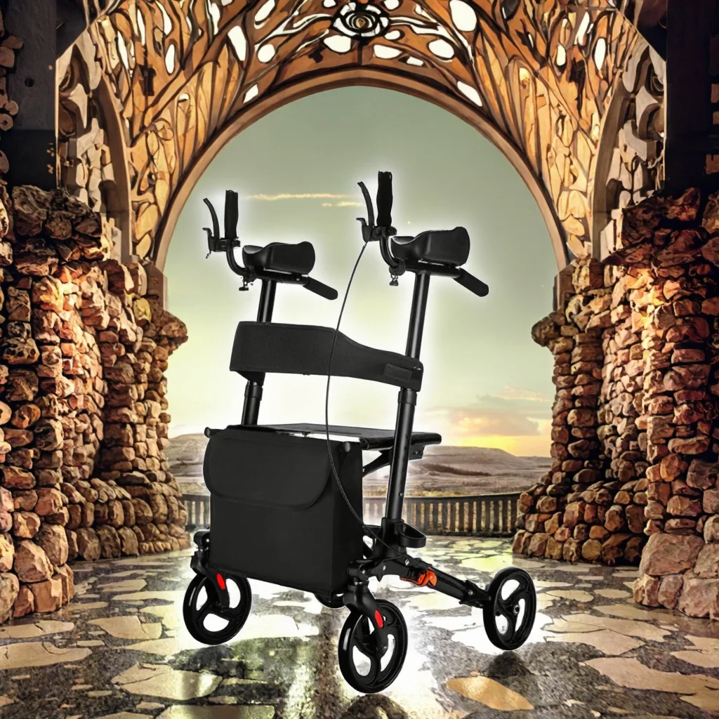 

Carbon Aluminum Walking Rollator Walker for Elderly Adults Seniors Indoor All-terrain Mobility Rehabilitation Supplies