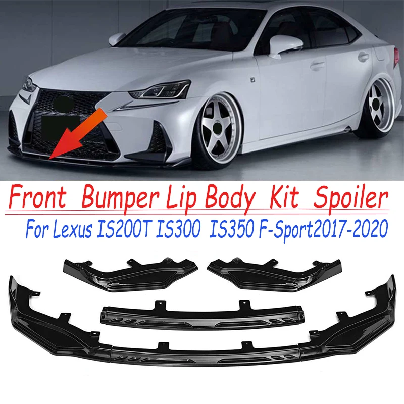 

3x Car Front Bumper Splitter Lip Spoiler Diffuser Guard Cover Body Kit For Lexus IS200t IS300 IS350 F-sport 2017 2018 2019 2020