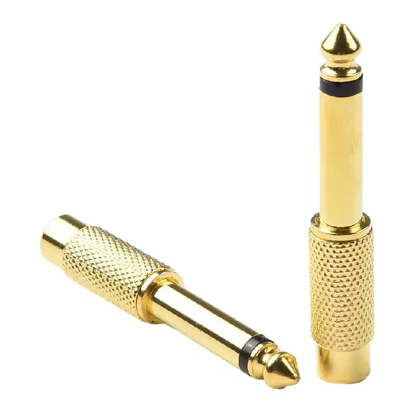 Audio Adapter 6.35mm Male Mono Plug To RCA Female AV Jack Connector