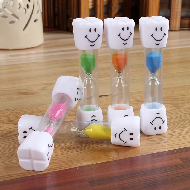 Smile Tooth 3 Minute Sand Timer Assorted Colors (5 Pack),Toothbrush Timer for Children's Day Creative Countdown Timer
