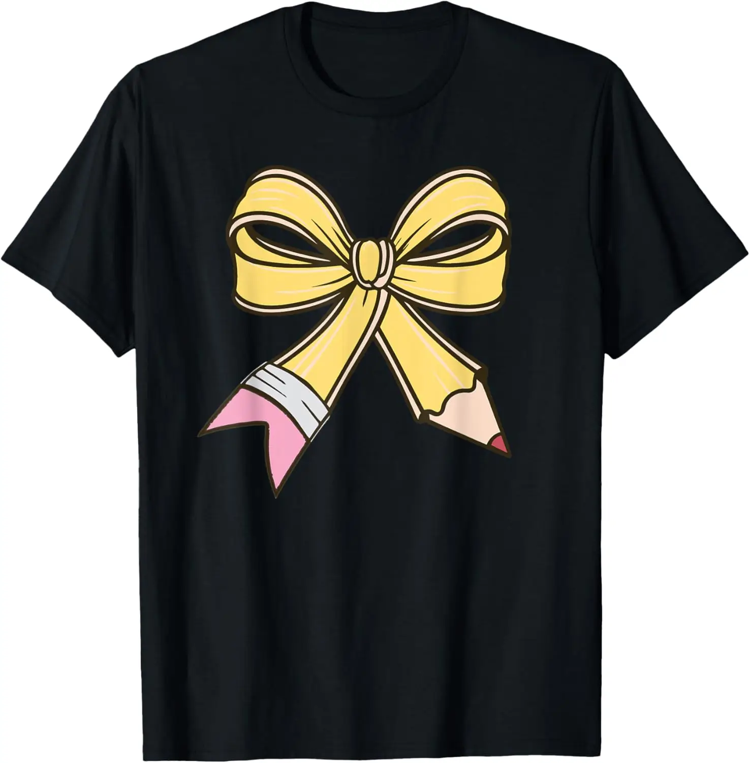 

Coquette Teacher Pencil Bow Appreciatio Back to School T-Shirt