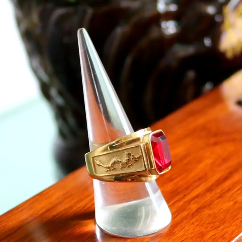 2x Clear Cone Ring Holder for Jewelry Engagement Wedding Ring Trinket Tray