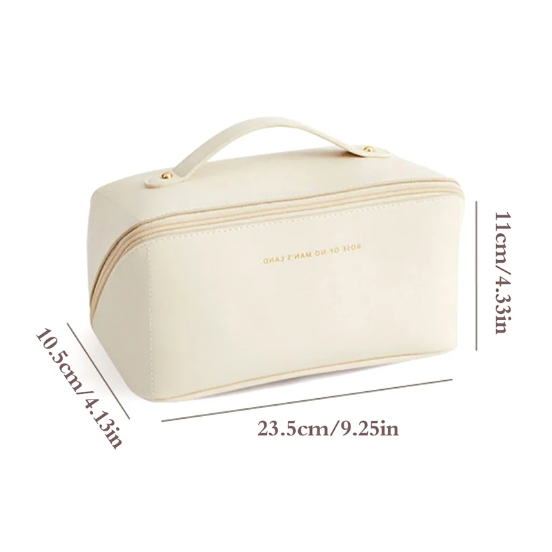 Large Travel Cosmetic Bag for Women Leather Makeup Organizer Female Toiletry Bags Toiletries Organizer Female Storage Makeup Box