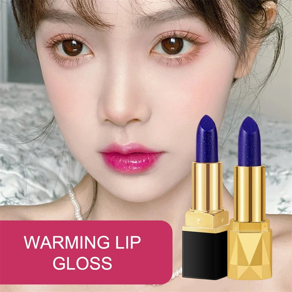 Heallor 1/2/3/5pcs Blue Rose Color Changing Lip Gloss Temperature Color Change Lipstick Waterproof Moisturizing Lip Balm Korean