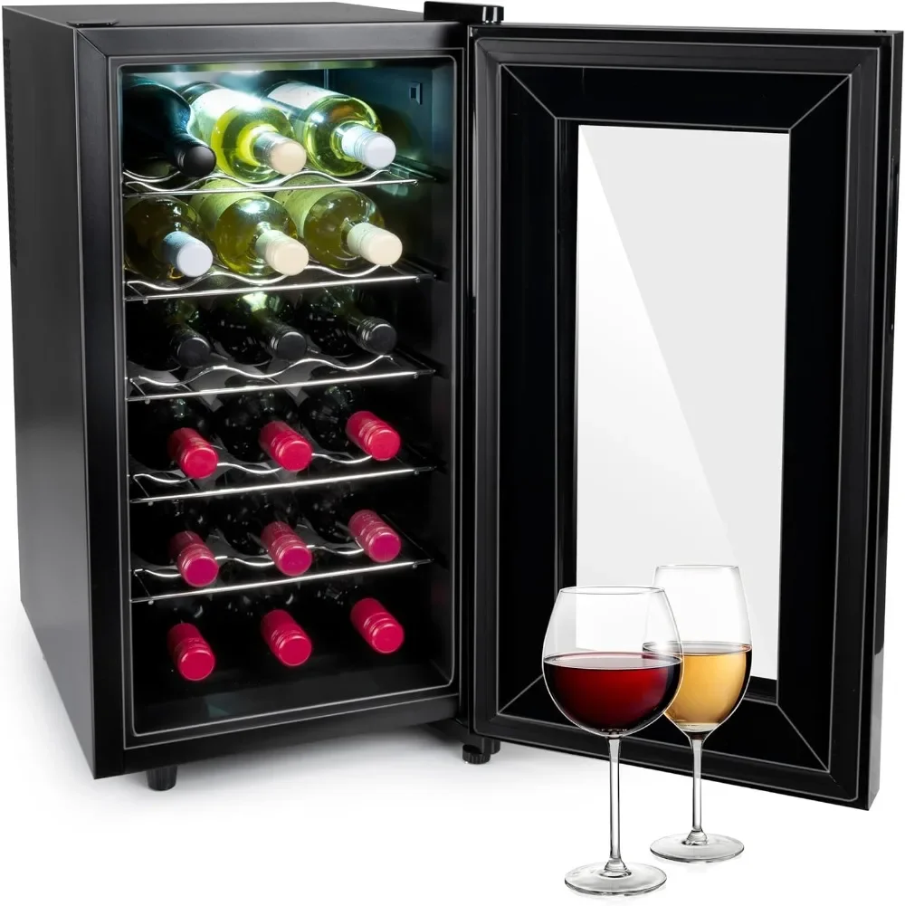 alpina Vinoteca 230V 18 Botellas/50L Vinoteca Temperatura regulable 11 ° C a 22 ° C Puerta de Cristal e Iluminación
