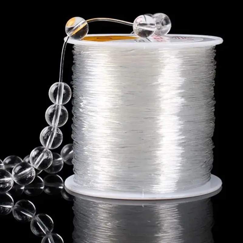 100/300 متر مطاطا الديكور الموضوع 0.5-1 مللي متر تمتد سلسلة DIY بها بنفسك صنع المجوهرات القلائد أساور قوية دائم كريستال الحبل الموضوع