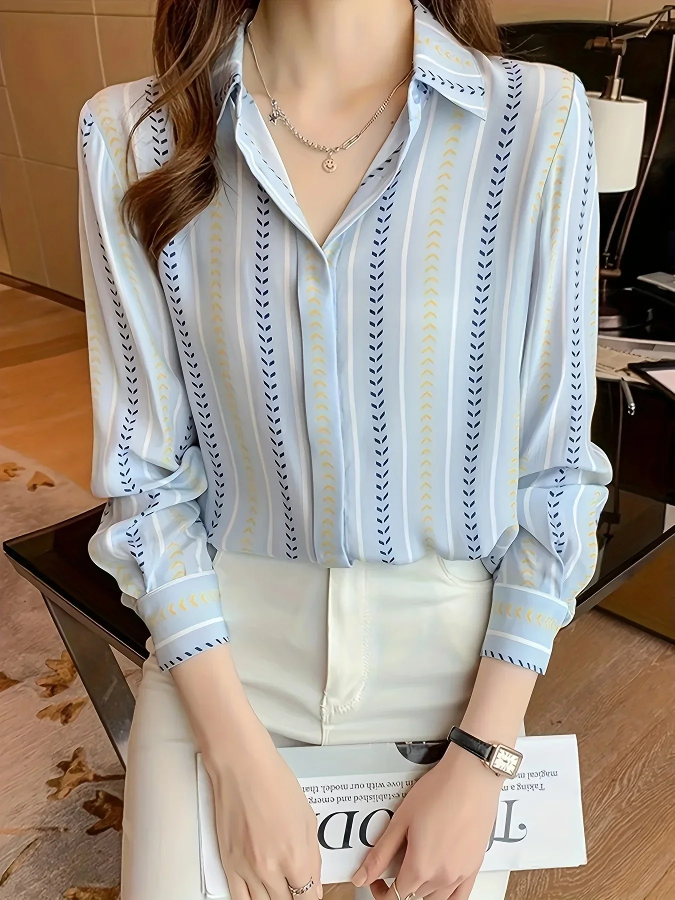 

New arrived blouses for women Fashion printed ladies shirts Button-Down Tops