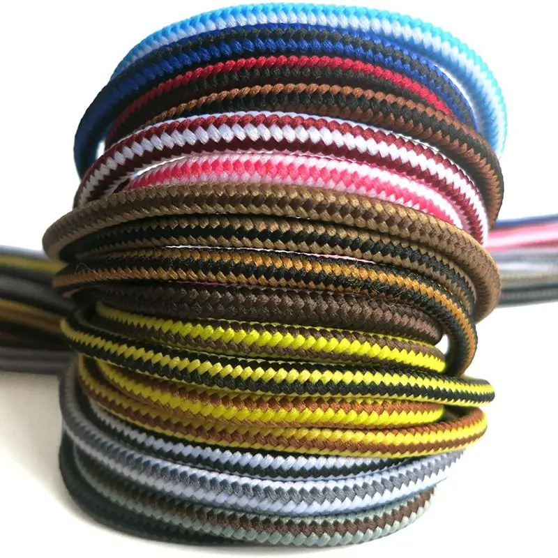 1 Pair Fashion Shoes Striped Double Color Shoe Laces Round Outdoor Sneakers Shoelaces Cotton Boot Sport Shoelace 70/90/120/150CM