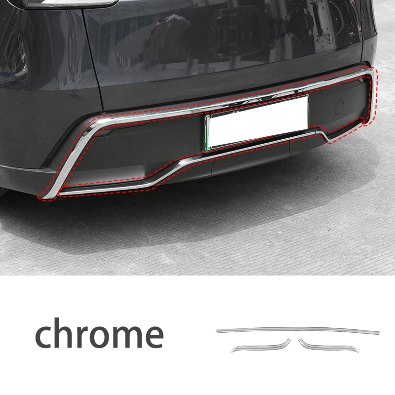 اكسسوارات السيارات مناسبة ل تسلا نموذج جديد Y 2025 2026 2027 الفولاذ المقاوم للصدأ المصد الخلفي غطاء حماية صب قطاع الكسوة