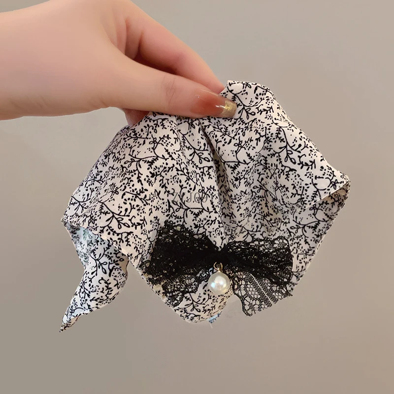 Nouveau Chinois floral gros intestin bandeau femmes tempérament polyvalent surdimensionné tissu cheveux corde