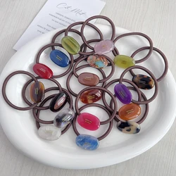 Colorful Candy~Korean FRANCE Elliptical Hair Loop French Girl Heart Cute Headband Hair Rope Rubber Band