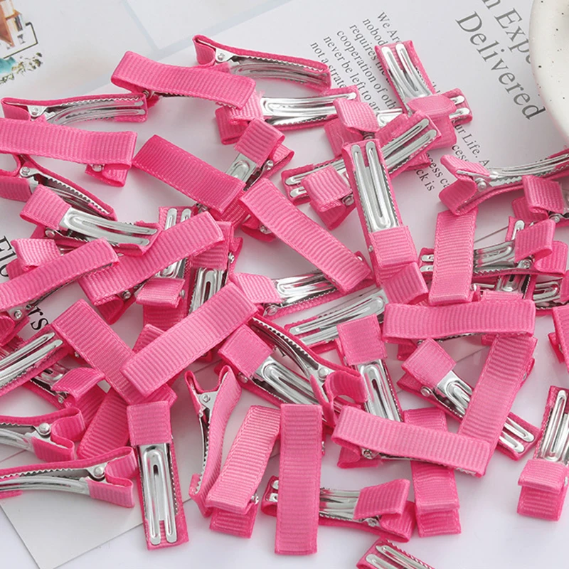 Pinzas para el pelo con cubierta de tela para niña, Base de pinza de pelo de cocodrilo, horquilla con lazos, accesorios para el cabello, 35mm, 20