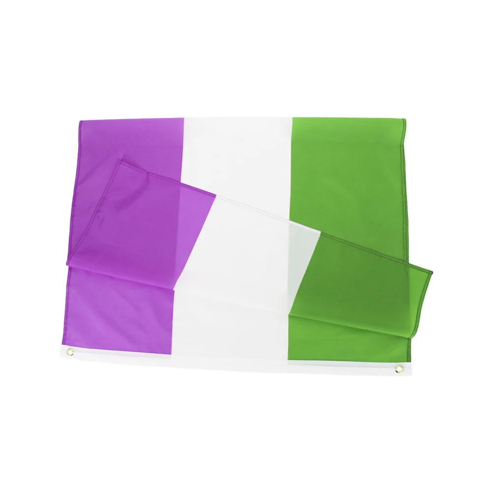 Genderqueer Flag 3x5 Ft Polyester Genderqueer Banner with Two Metal Grommets Vivid Colors 3' x 5' Feet 90x150Cm