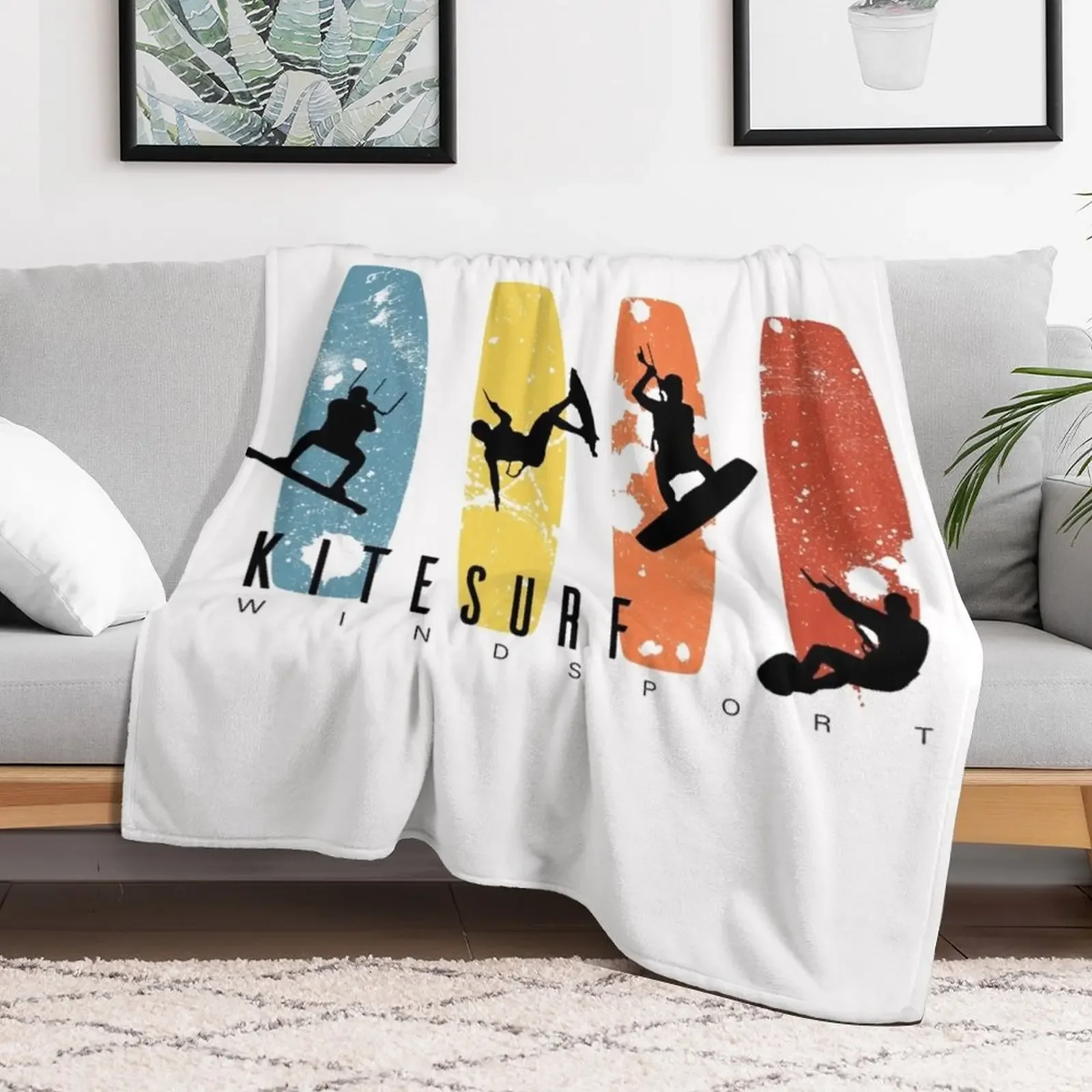 kitesurf Throw Blanket Kid'S Moving Sofa Blankets