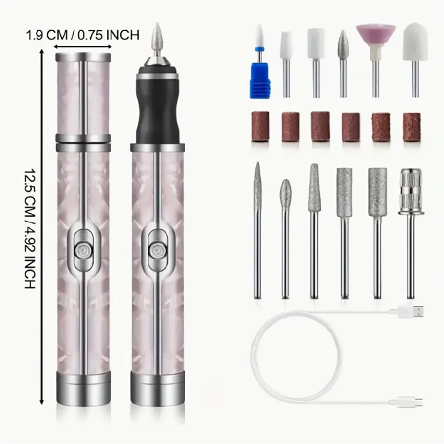 ماكينة صنفرة أظافر، أدوات مانيكير ومزيل منزلية محمولة، قلم رصاص كهربائي قابل لإعادة الشحن للعناية بالأظافر #4