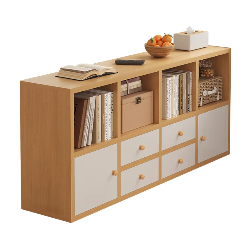 HYS Bookshelf Household floor-to-ceiling multi-layer living room display cabinet Layered storage against the wall Locker