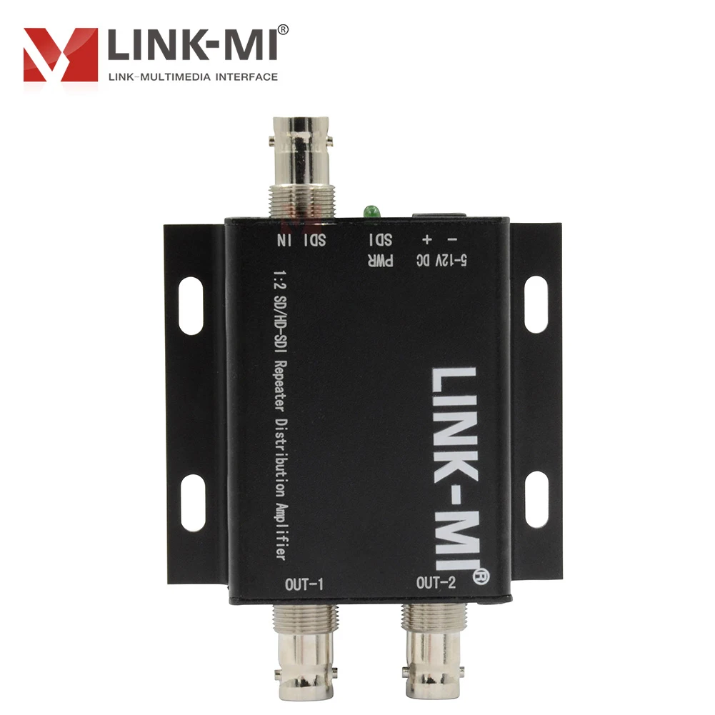 1080P SD/HD/3G-SDI 1 in 2 Out Over Coax Cable Support Re-clocking Function for Signal Distributor SDI Video Splitter