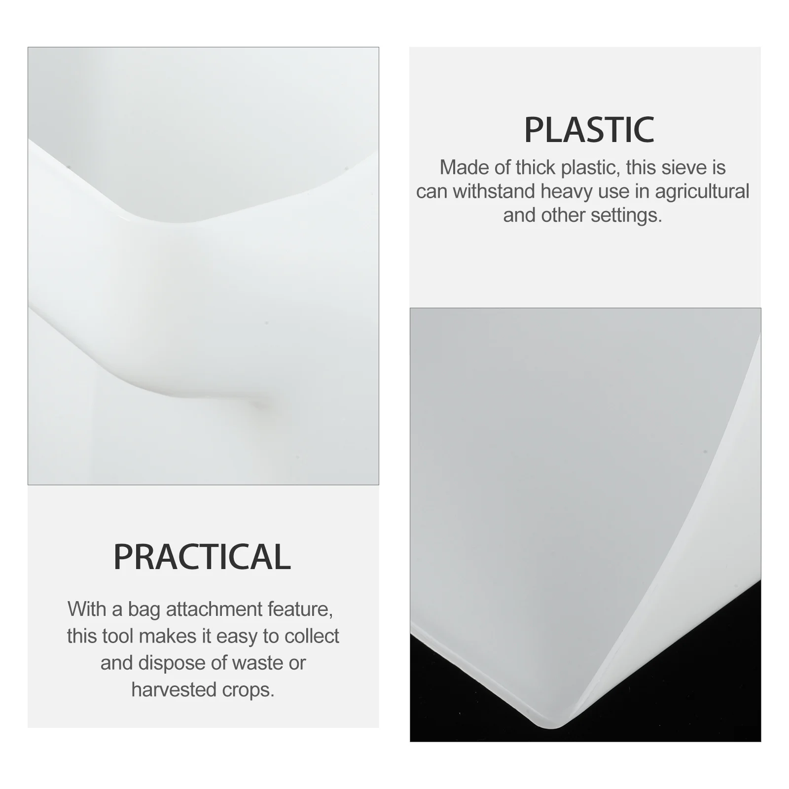 

Plastic Reusable Dustpan with Comfort Grip Handle for Household Farm Cleaning Large Capacity Garbage Grains Container Shovel