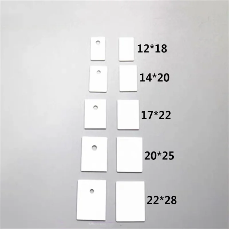 TO-3P/220/247 12/14/17/20*18/20/22/25*0.6/1mm Hole Aluminum Oxide Alumina Insulation Thermal Conductive Ceramic Pad Gasket Sheet