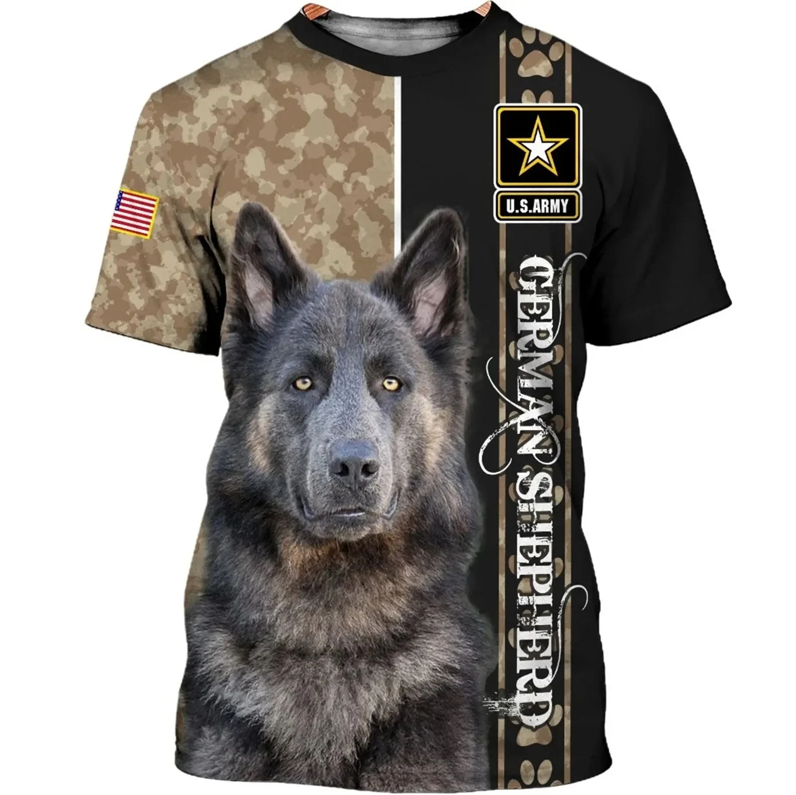 HX Fashion Animal T-shirts German Shepherd 3D Printed T Shirts Funny Dog Tee Tops Short Sleeve Shirts Men Clothing Dropshipping