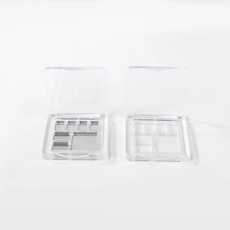 Mini Seven-colour Eyeshadow Box Small Capacity Platen Trial Colour 7 Compartments Transparent Square Lipstick Empty Tray