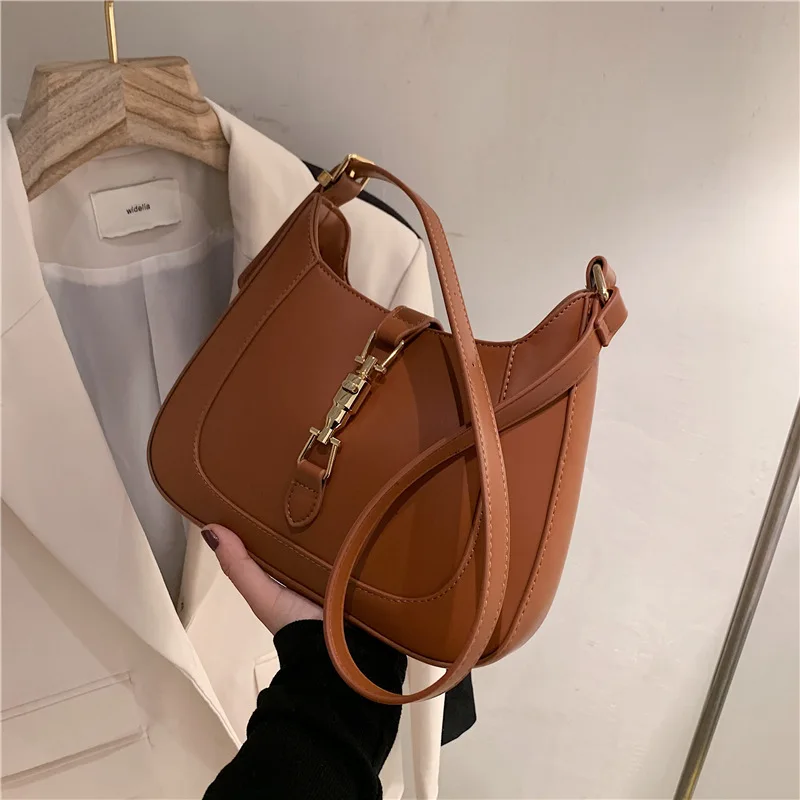 Top Quality Luxury Brand Purses and Handbags Designer Leather Shoulder Crossbody Bags for Women Dual Straps Underarm Sac A Main