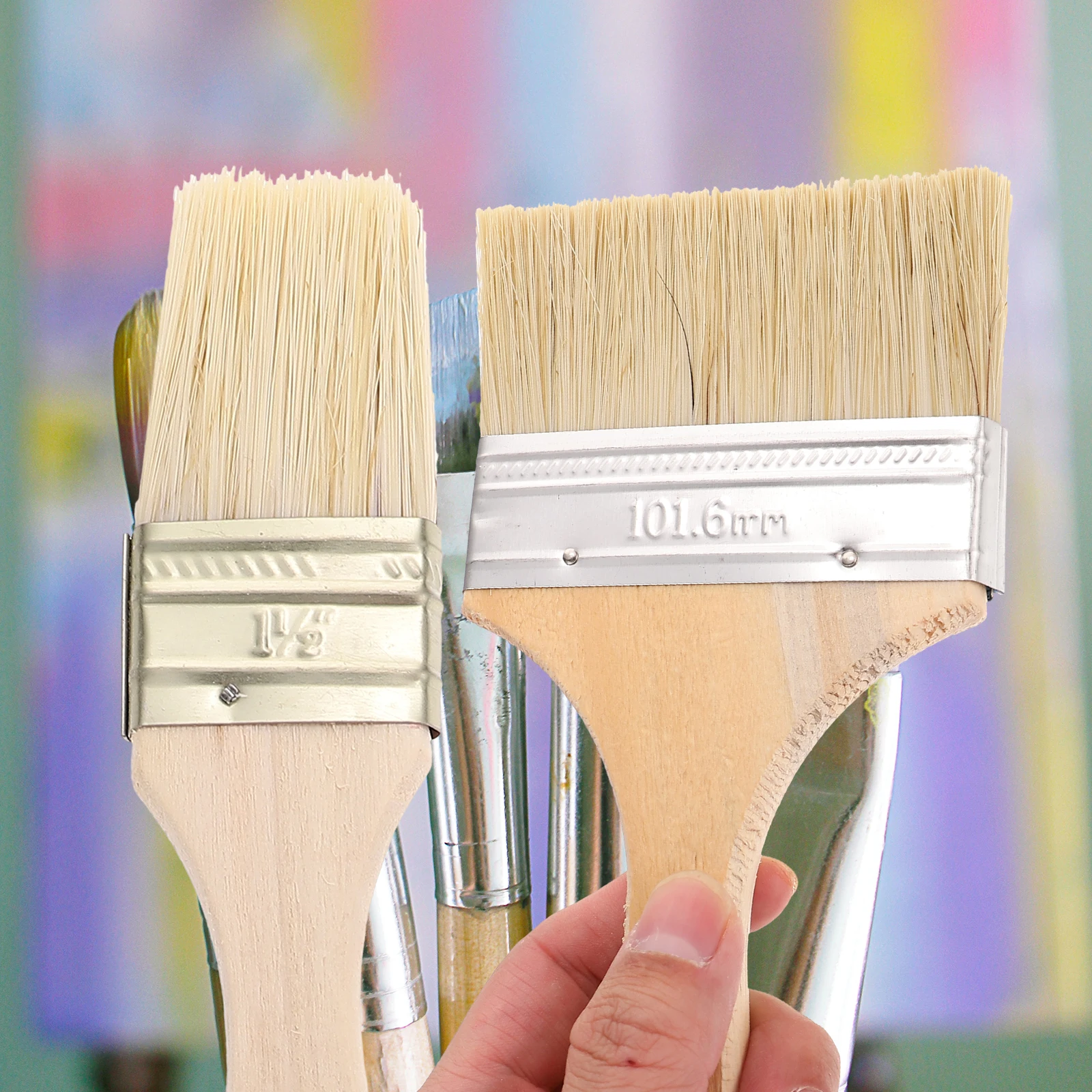 

5pcs Thickened Paint Brush Set Durable Wood Handle For Furniture Watercolor Oil Painting Brushes Art Craft Projects