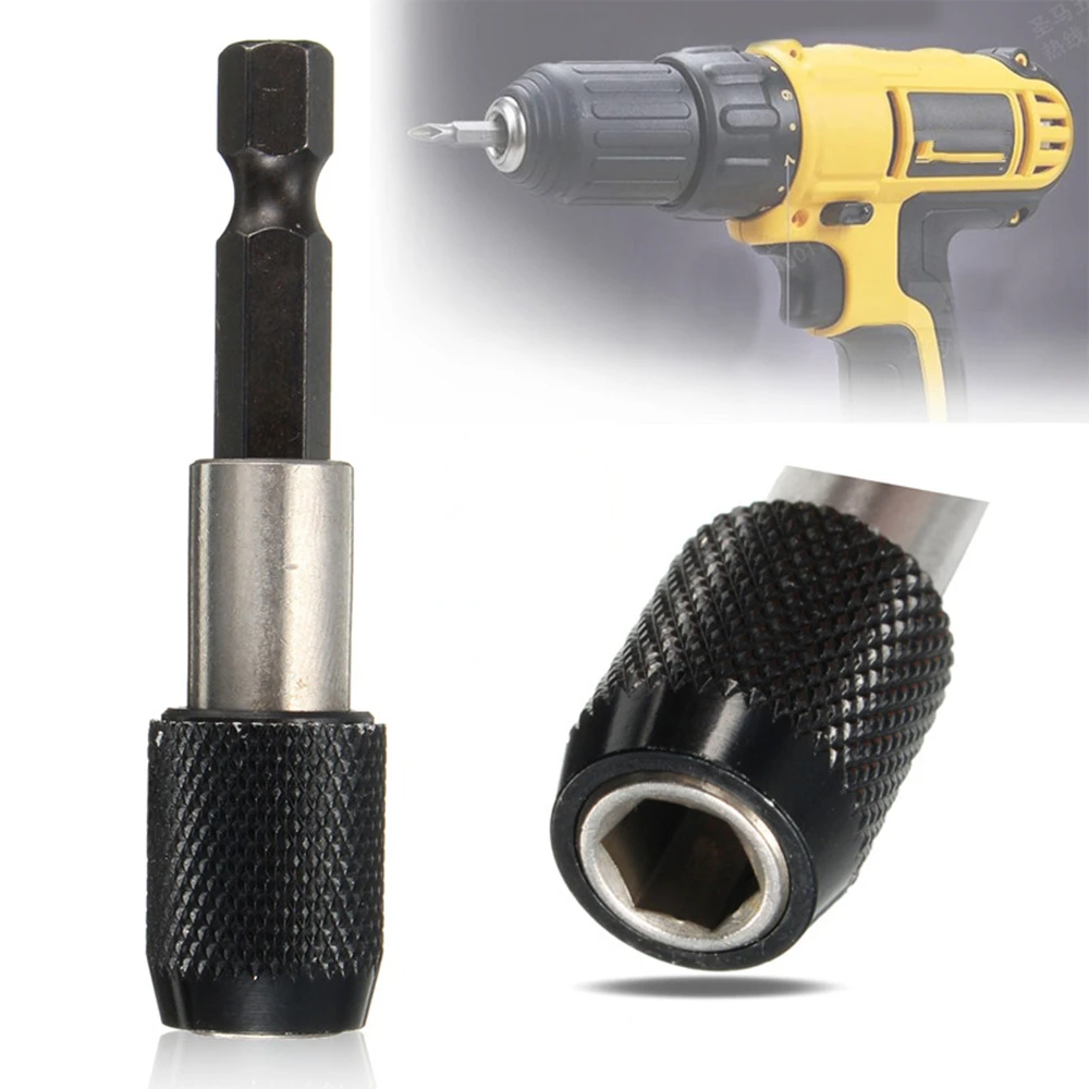 

60mm Magnetic Screwdriver Extension Quick Release 1/4" Hex Shank Holder Drill Bit for Electric Pneumatic Screwdrivers