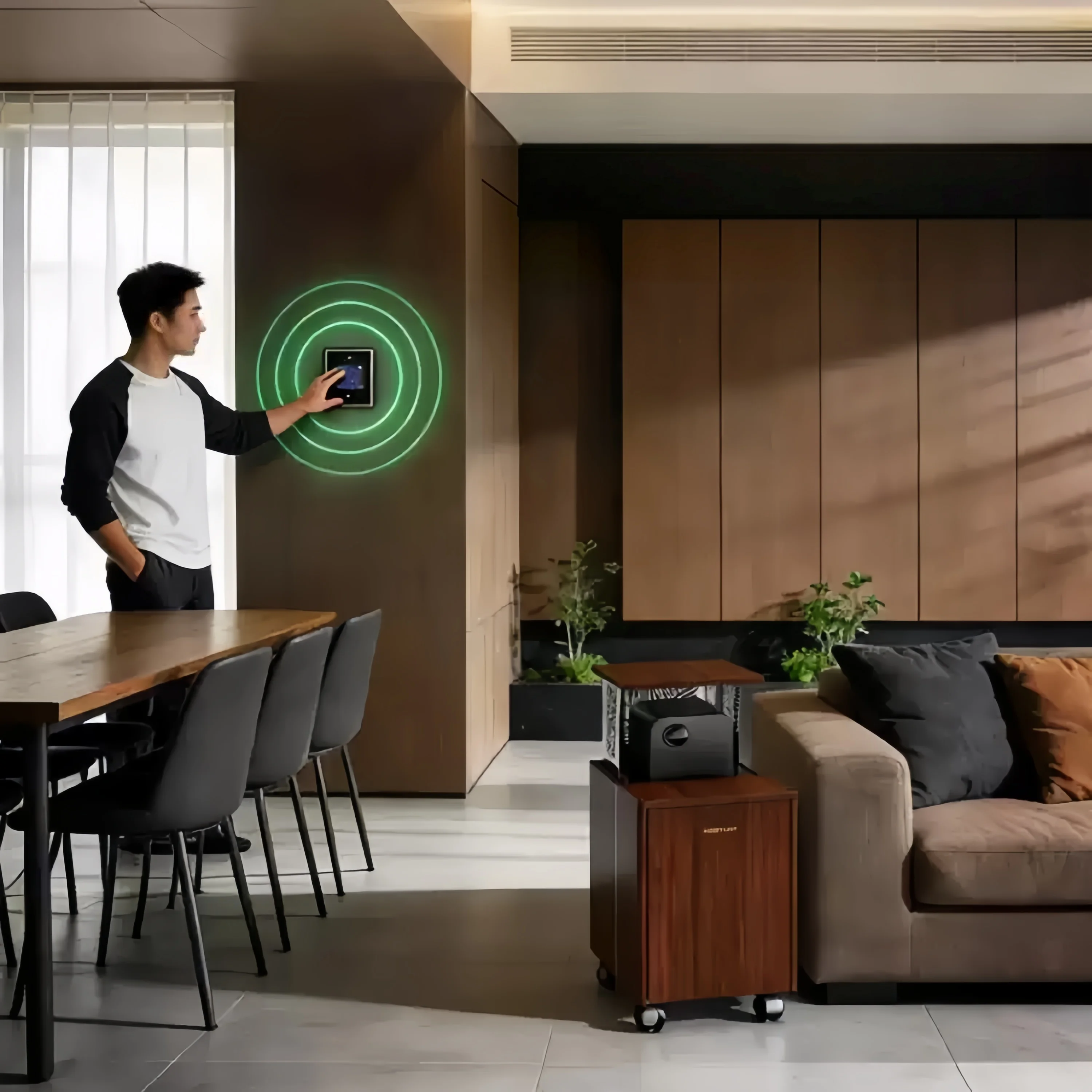 Smart Motorized Projector Elevator Cabinet, Retractable Hidden Stand for Compact Micro Projectors with App Control