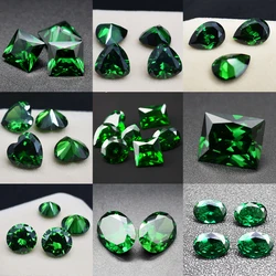 Laboratory Cultivate bulk Loose Emerald Gemstones Synthetic Green Emerald Used for Inlaying Bare Stones in Jewelry DIY makeing