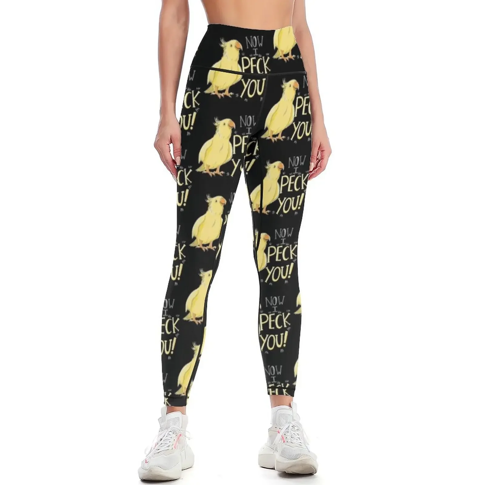 

Now I PECK YOU! with cute yellow gold cockatiel Leggings push up fitness Women sportwear Female legging pants Womens Leggings