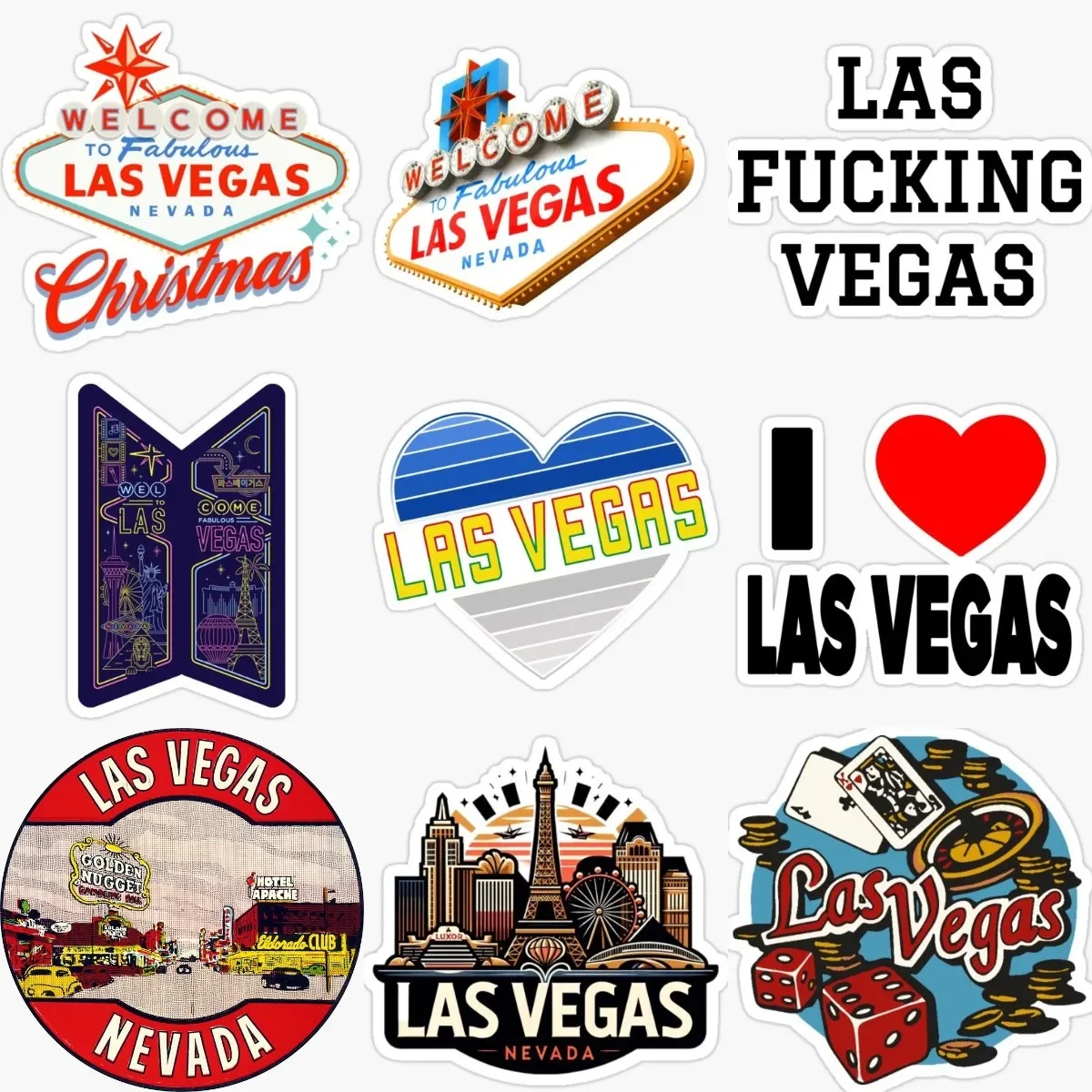 

Creative Las Vegas Emblem PVC Waterproof Sticker for Decorate Fridge Table Wall Car Bicycle Helmet Bumper Motorcycle Decal