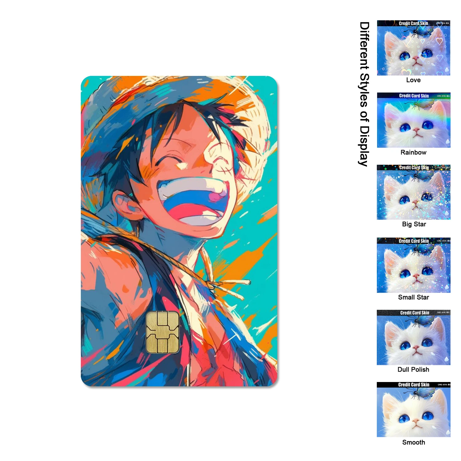 Daboluo Anime Cartoon Series Luffy Skin Pvc Anime Credit Debt Bank Card One Piece Bus Card Front Film Sticker Star Chip