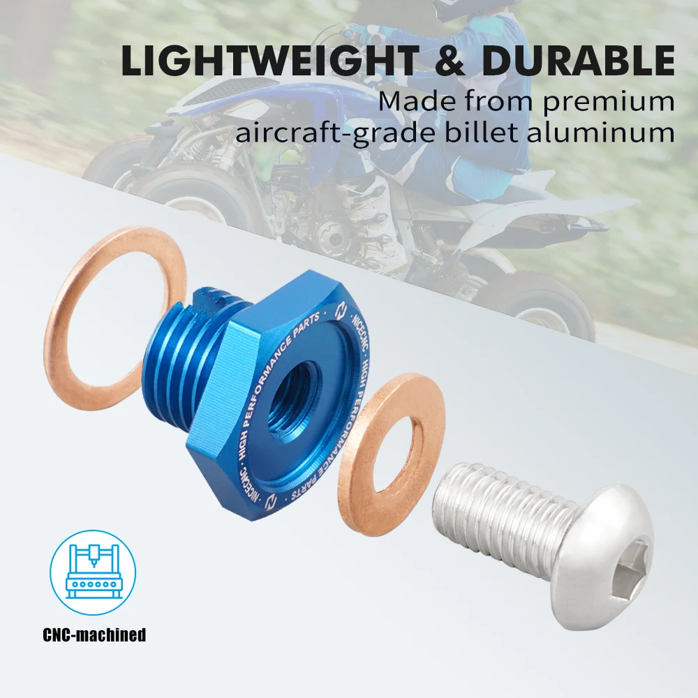 NiceCNC ATV-Reduzierstück-Ölablassschraube für Yamaha Raptor 700 2006–2022, 700R GRIZZLY 700 WOLVERINE 450 2008–2013, langlebiges Zubehör – Detail 6