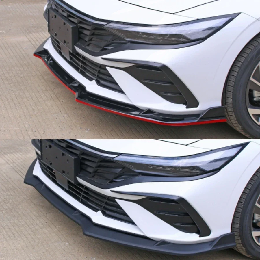 

Front Bumper Lip Spoiler Splitter For Hyundai Elantra CN7 2023 2024 ABS Glossy Black Body kits Tuning Accessories