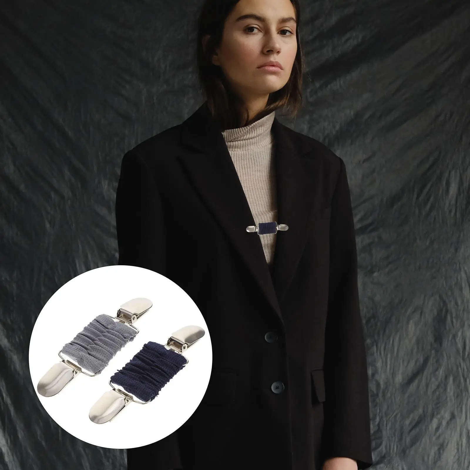 

2Pcs Anti-exposure Clips Shawl Brooch Pin For Clothes Women Women Elastic Clothes Jewelry Fashion Lightweight Classic Pin