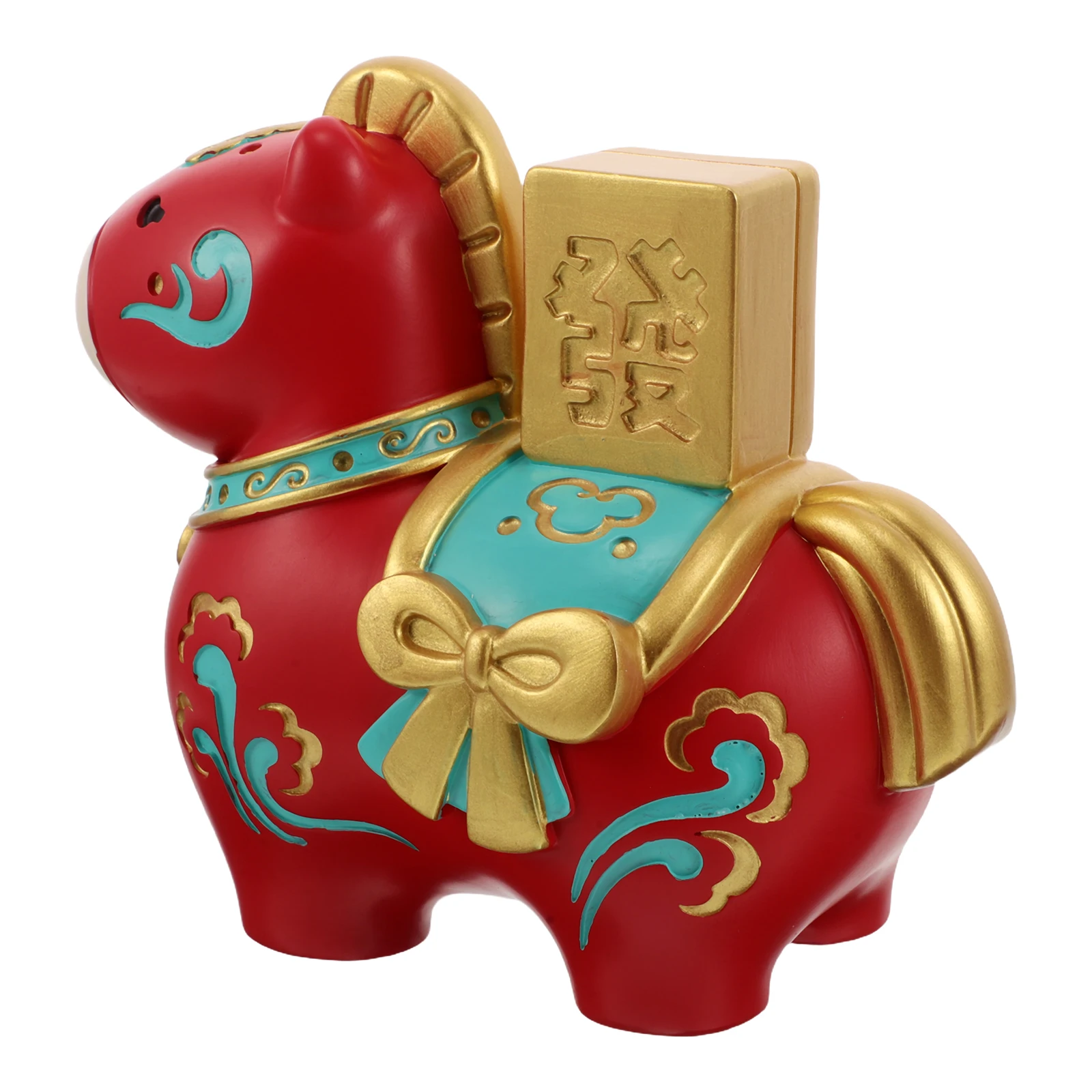 سنة الحصان حصالة على شكل حيوان 2026 السنة الصينية الجديدة زودياك هدية الراتنج الثروة الحظ حصالة حصان عملة البنك #1