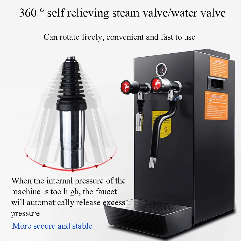 3in1 Fully Automatic Water Heating Machine Electric Coffee Steam Milk Frother Tea Brewer 2200W 12L Hot Water Dispenser Boiler