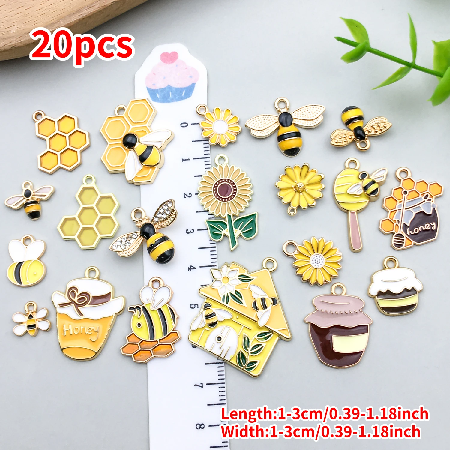  10/20 قطعة سلسلة النحل لطيف دلايات المعلقات منزل النحل العسل جرة سبائك الزنك المعلقات ل اليدوية DIY بها بنفسك مجوهرات اكسسوارات #6