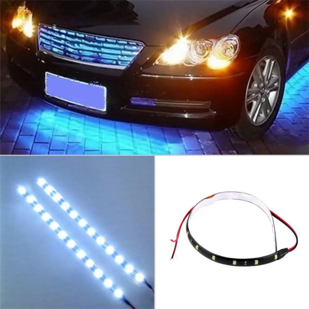 Car Auto Motorcycle 30cm 12V Waterproof Strip Lamp 15 LEDs Flexible Light Decorative Lamps & Strips Automobiles, Parts & Accesso