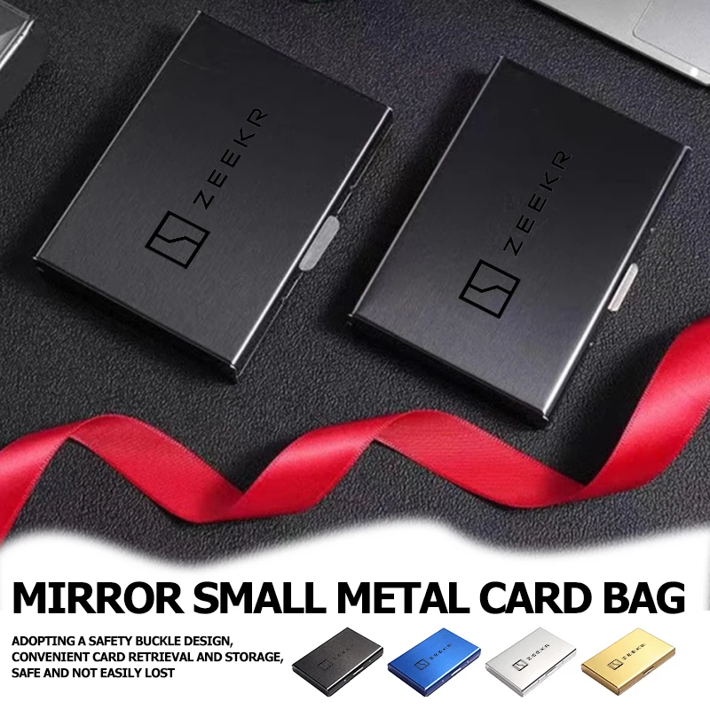 Universal Car Men's Credit Card Wallet Stainless Cards Case For Zeekr Krypton 001 009 003 7X 2024 2025 X MIX 007 2021 2022