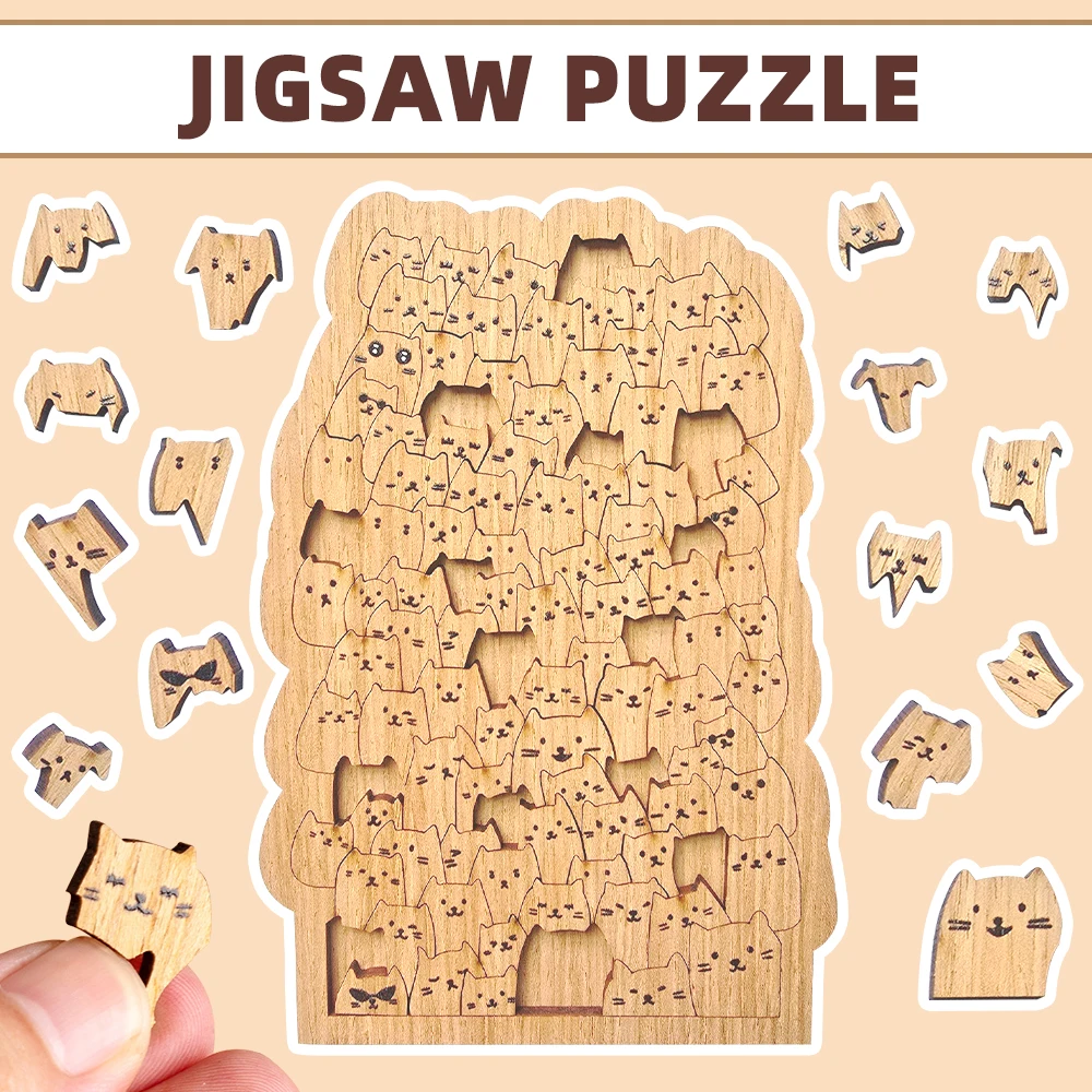 Puzzle en bois à motifs d'animaux, forme Unique, jeu intellectuel, jouet de décompression, cadeau créatif pour adultes et enfants, pièce irrégulière Di